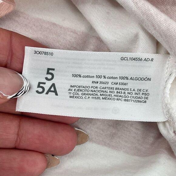 Carter’s Girl’s New York City Pink White Striped Long Sleeve Top Size 5 - Picture 7 of 11